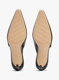 Black Leather Pointed Toe Slingback Heels  Women