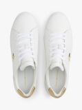 White Leather Platform Court Trainers  Women