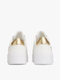 White Leather Platform Court Trainers  Women