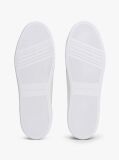 White Leather Platform Court Trainers  Women