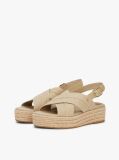 Beige Denim Espadrille Platform Sandals  Women