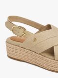 Beige Denim Espadrille Platform Sandals  Women