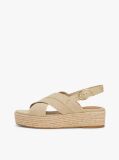 Beige Denim Espadrille Platform Sandals  Women
