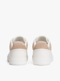 Beige Leather Cupsole Trainers  Women