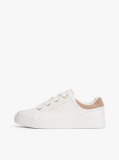 Beige Leather Cupsole Trainers  Women
