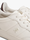 White Heritage Shiny Leather Trainers  Women