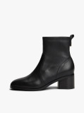 Black Leather TH Monogram Plaque Ankle Boots  Women