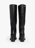 Black Leather TH Monogram Horsebit Knee-High Boots  Women