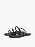 Black Leather Strappy Mules  Women