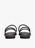 Black Leather Strappy Mules  Women