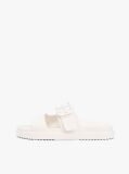 Beige Double Strap Enamel Flag Lightweight Sandals  Women