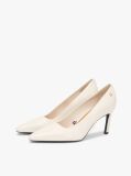Beige TH Monogram Plaque Leather High Heels  Women