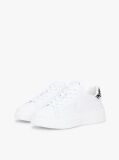 White Snow Leopard Heel Leather Platform Trainers  Women