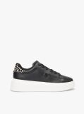 Black Snow Leopard Heel Leather Platform Trainers  Women