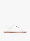 White Leather TH Monogram Strap Sandals  Women