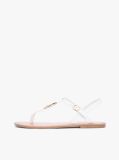 White Leather TH Monogram Strap Sandals  Women