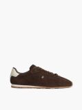Brown Suede TH Monogram Low Profile Trainers  Women