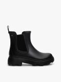 Black Rubberised Flag Cleat Rain Boots  Women