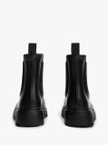 Black Rubberised Flag Cleat Rain Boots  Women