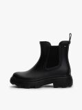 Black Rubberised Flag Cleat Rain Boots  Women