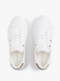 White Snake Print Heel Leather Platform Trainers  Women
