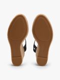 Black Satin TH Monogram Wedge Espadrilles  Women