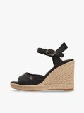 Black Satin TH Monogram Wedge Espadrilles  Women