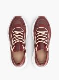 Red Knit Mixed Texture Trainers  Women