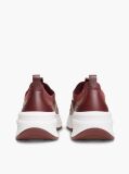Red Knit Mixed Texture Trainers  Women