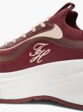 Red Knit Mixed Texture Trainers  Women