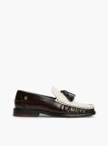 Brown New York Label Shiny Leather Tassel Loafers  Women