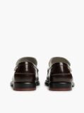 Brown New York Label Shiny Leather Tassel Loafers  Women