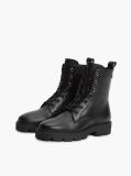 Black TH Monogram Leather Lace-Up Boots  Women