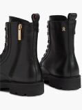 Black TH Monogram Leather Lace-Up Boots  Women