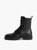 Black TH Monogram Leather Lace-Up Boots  Women