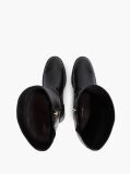 Black TH Monogram Buckle Leather Knee-High Boots  Women