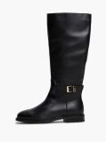 Black TH Monogram Buckle Leather Knee-High Boots  Women