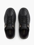 Black Pebble Grain Leather Cupsole Trainers  Women
