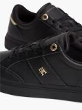 Black Pebble Grain Leather Cupsole Trainers  Women
