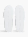 White Global Stripe Leather Court Trainers  Women
