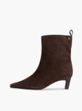 Brown Kitten Heel Suede Ankle Boots  Women