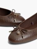 Brown TH Monogram Embossed Leather Ballerinas  Women