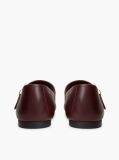 Red Leather Buckle Mary Jane Ballerinas  Women