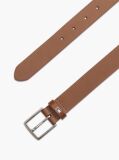 Brown Kids' Square Buckle Leather Belt  Kids Unisex