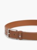 Brown Kids' Square Buckle Leather Belt  Kids Unisex