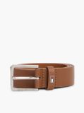 Brown Kids' Square Buckle Leather Belt  Kids Unisex