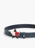 Blue Kids’ Leather Star Flag Buckle Belt  Girls