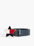 Blue Kids’ Leather Star Flag Buckle Belt  Girls