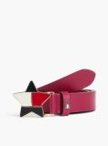 Red Kids’ Leather Star Flag Buckle Belt  Girls
