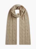 Beige Kids' Cable Knit Flag Embroidery Scarf  Kids Unisex